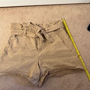 LOFT High Waist Tan Shorts